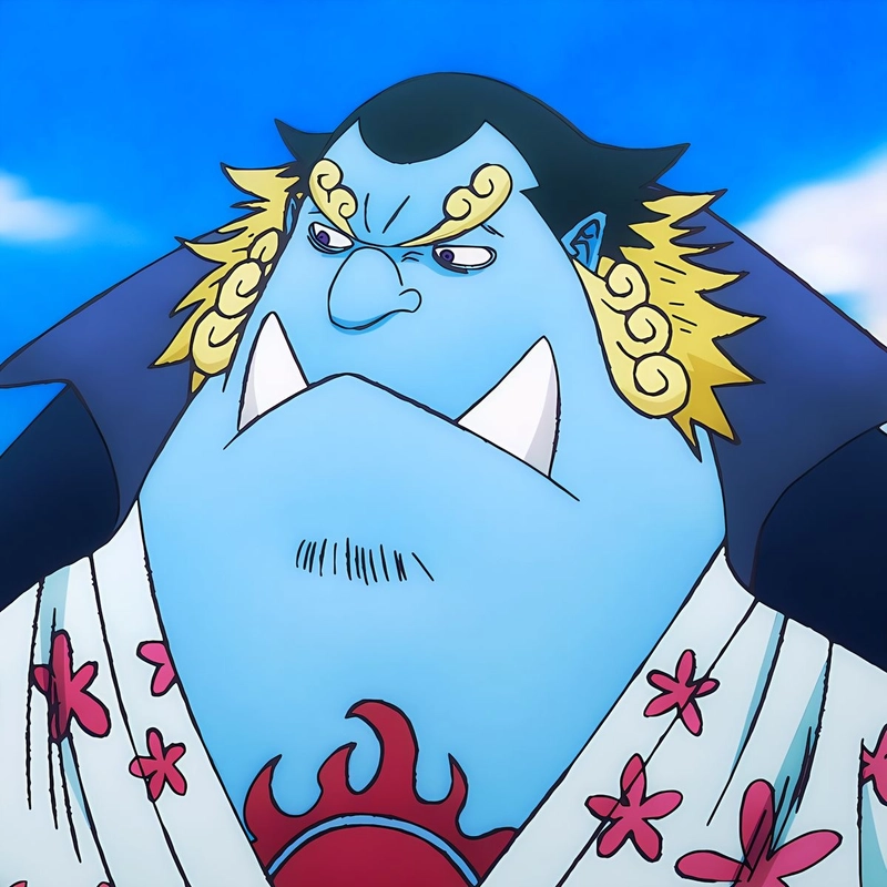 Ảnh Jinbe anime với ánh mắt đầy uy lực