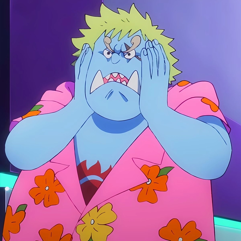 Ảnh Jinbe anime với ánh nhìn kiên định mạnh mẽ