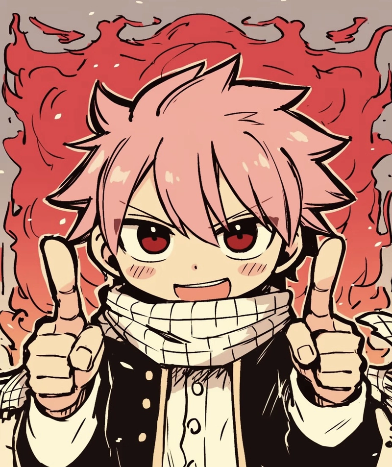 Ảnh Natsu Dragneel bùng cháy phong cách chiến đấu