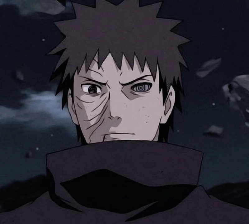 Ảnh Obito nổi bật giữa nền tối kịch tính