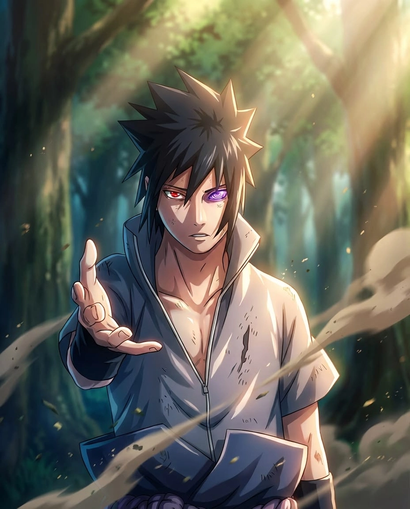 Ảnh Sasuke ngầu cùng ánh nhìn kiên định nổi bật