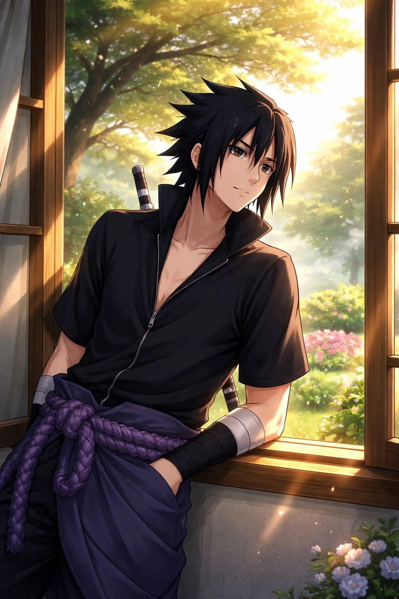 Ảnh Sasuke ngầu trong tư thế chiến đấu mạnh mẽ