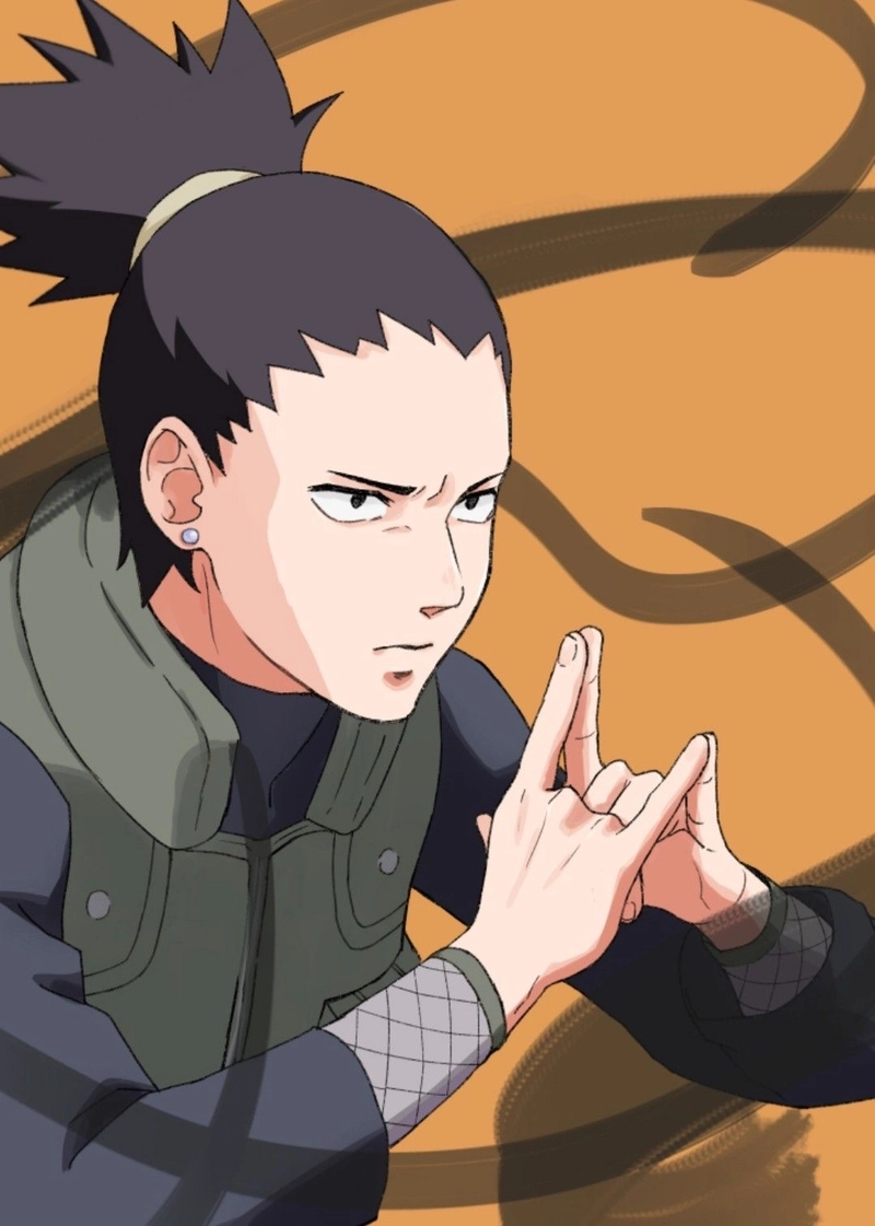 Ảnh Shikamaru đứng nghiêng với ánh nhìn sắc nhẹ