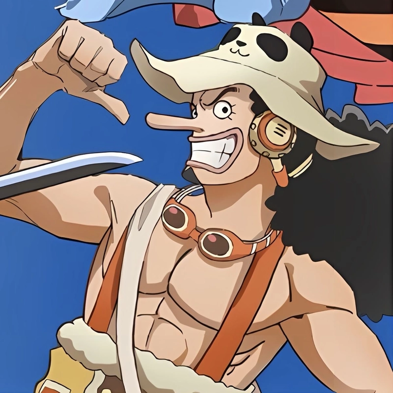 Ảnh Usopp với nét mặt vui vẻ và lanh lợi