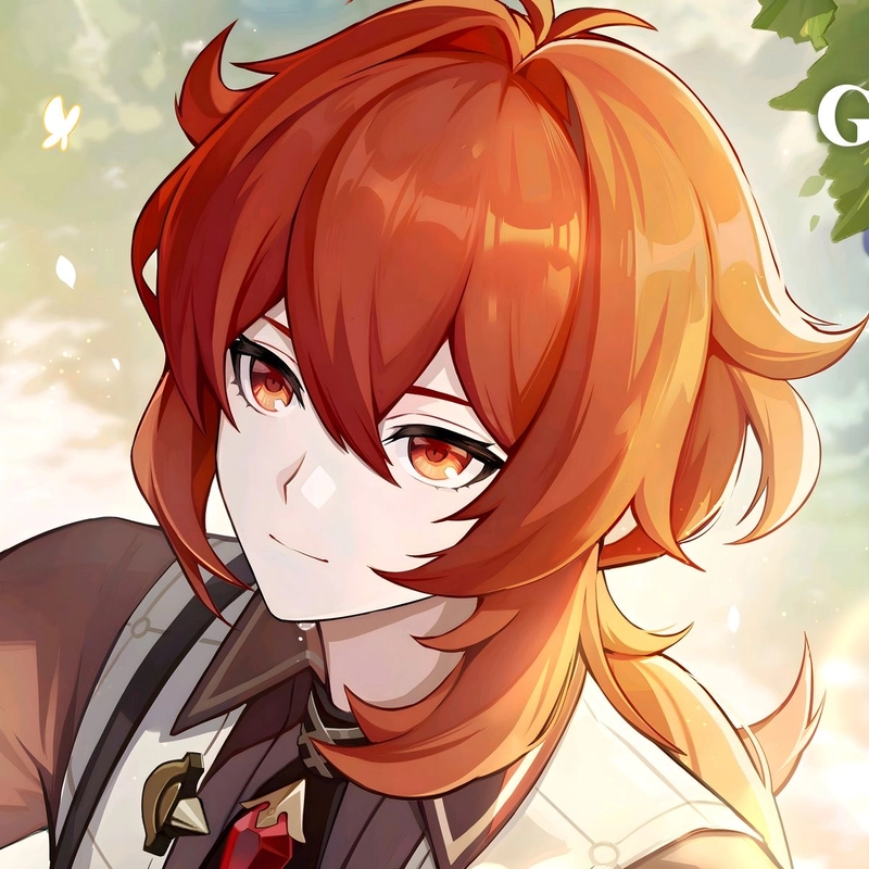 Ảnh anime Diluc thần thái lạnh lùng đẹp