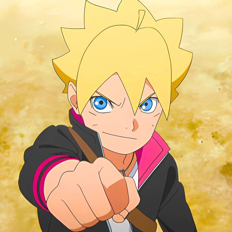 Ảnh anime boruto với biểu cảm tự tin khi chiến đấu