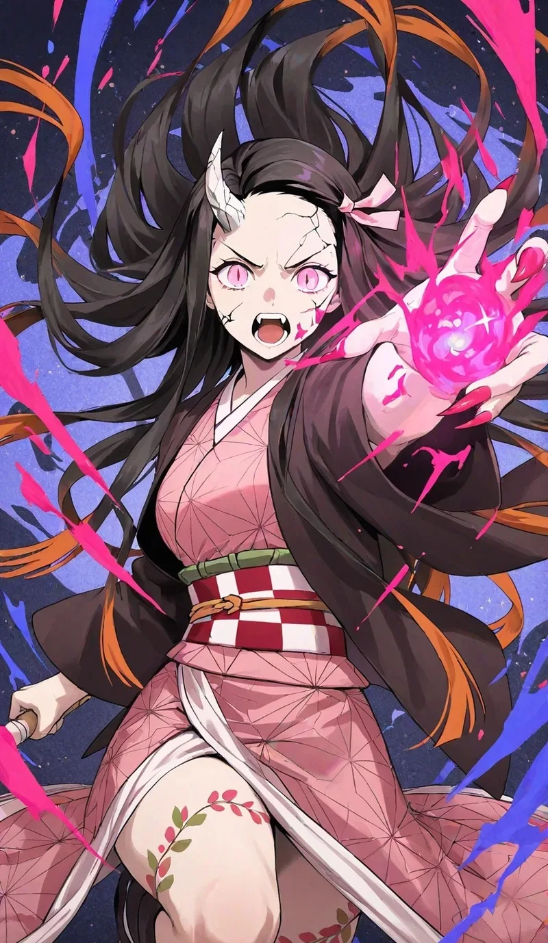 Ảnh anime nezuko cute với biểu cảm ngộ nghĩnh