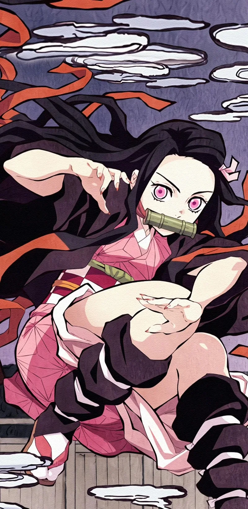 Ảnh anime nezuko dễ thương với biểu cảm vui nhộn
