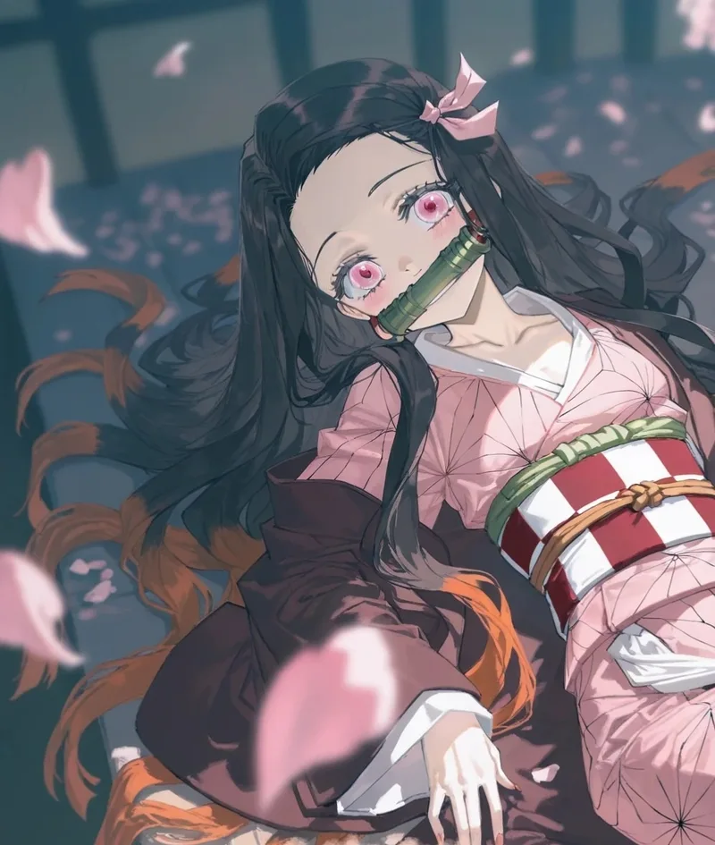 Ảnh anime nezuko với tạo hình dễ thương đáng yêu