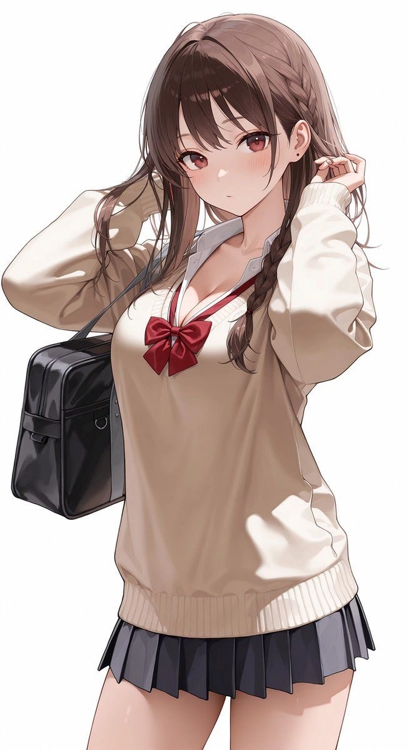 Ảnh anime nữ học sinh dịu dàng ấm áp