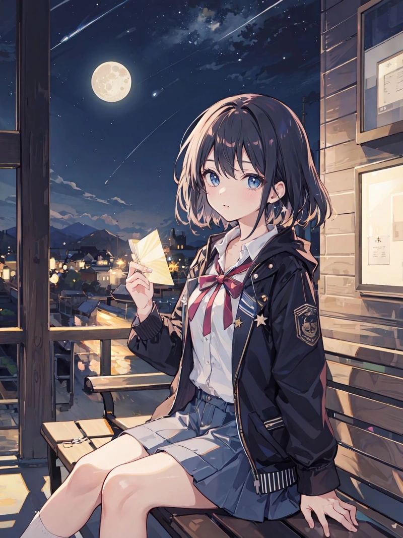 Ảnh anime nữ sinh dễ thương nhẹ nhàng