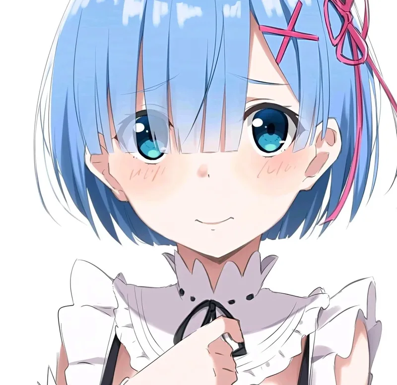 Ảnh anime rem dễ thương với biểu cảm vui nhộn