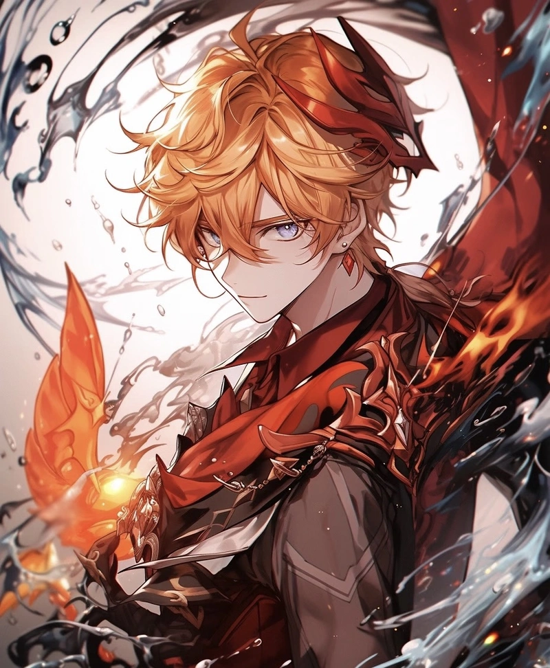 Ảnh anime tóc đỏ mang nét Diluc