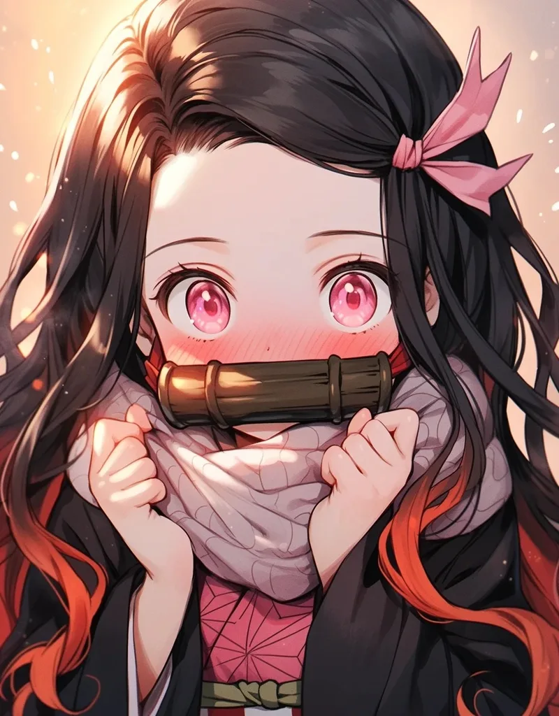 Ánh mắt cute anime nezuko cực dễ thương cưng chiều