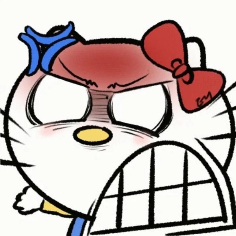 Ảnh meme bựa đang tức điên hello kitty