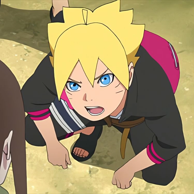 Ánh nhìn sắc lạnh đầy căng thẳng của boruto anime