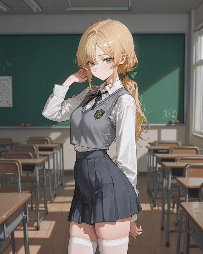 Ảnh nữ học sinh anime tươi tắn đáng yêu