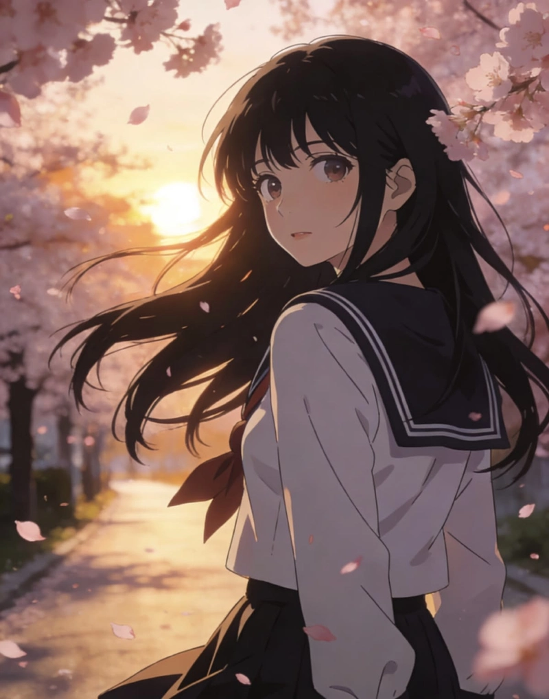 Anime nữ học sinh dịu dàng quyến rũ