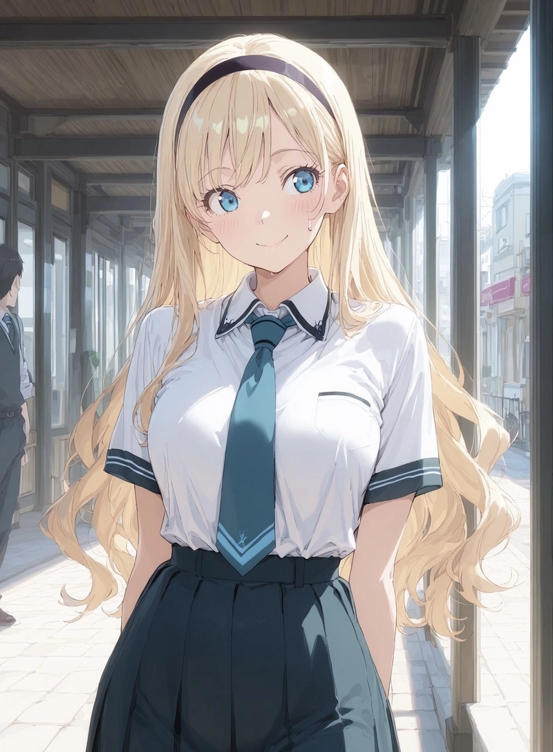 Anime nữ học sinh xinh xắn hồn nhiên