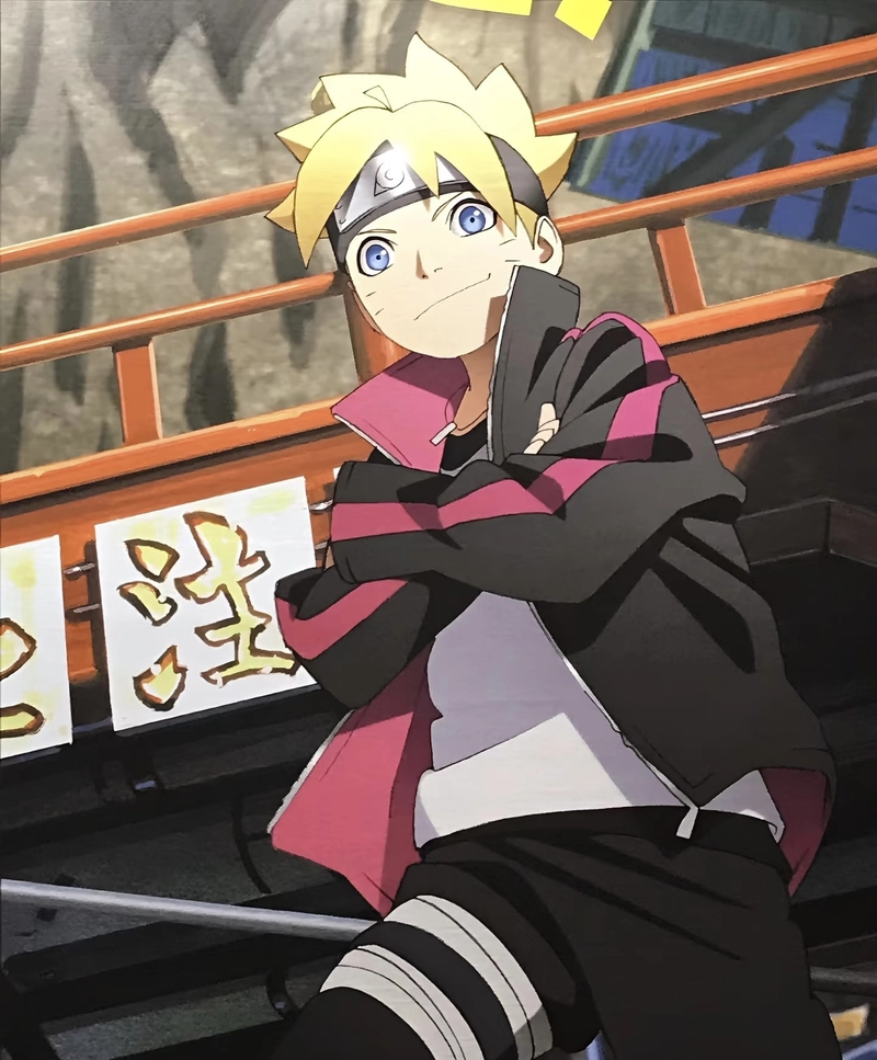 Biểu cảm đáng yêu của boruto trong ảnh anime