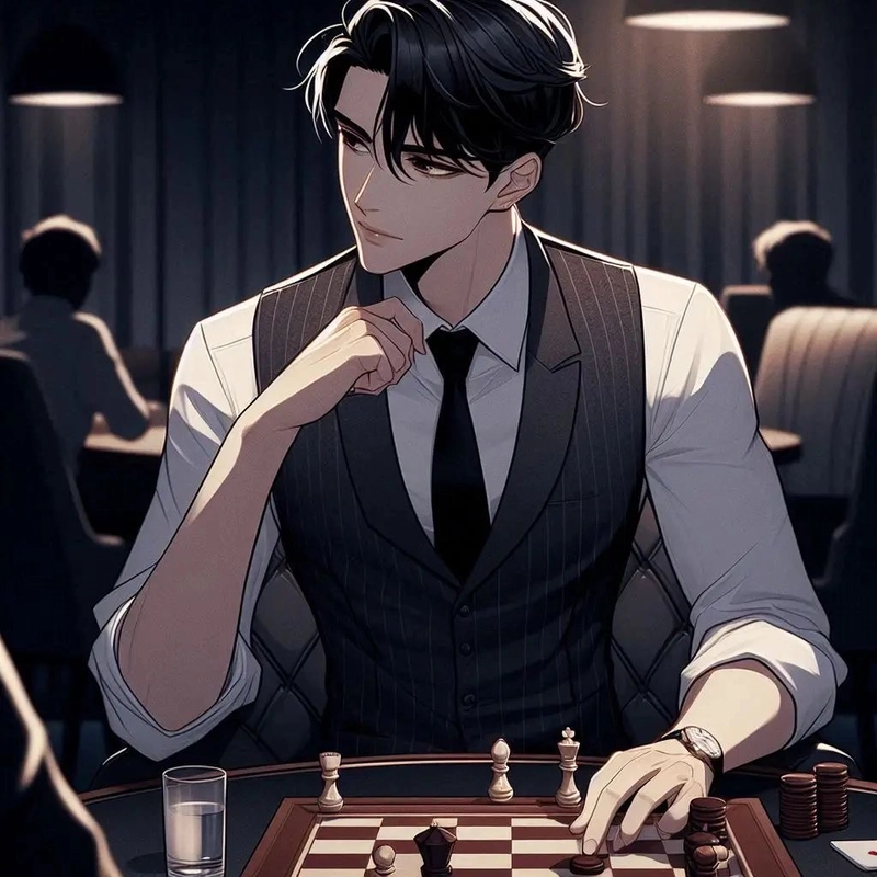 Bức ảnh tổng tài anime với dáng đứng chuẩn chỉnh