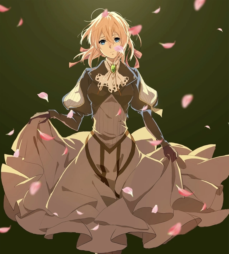Bức hình Violet Evergarden giữa thiên nhiên rộng lớn yên bình