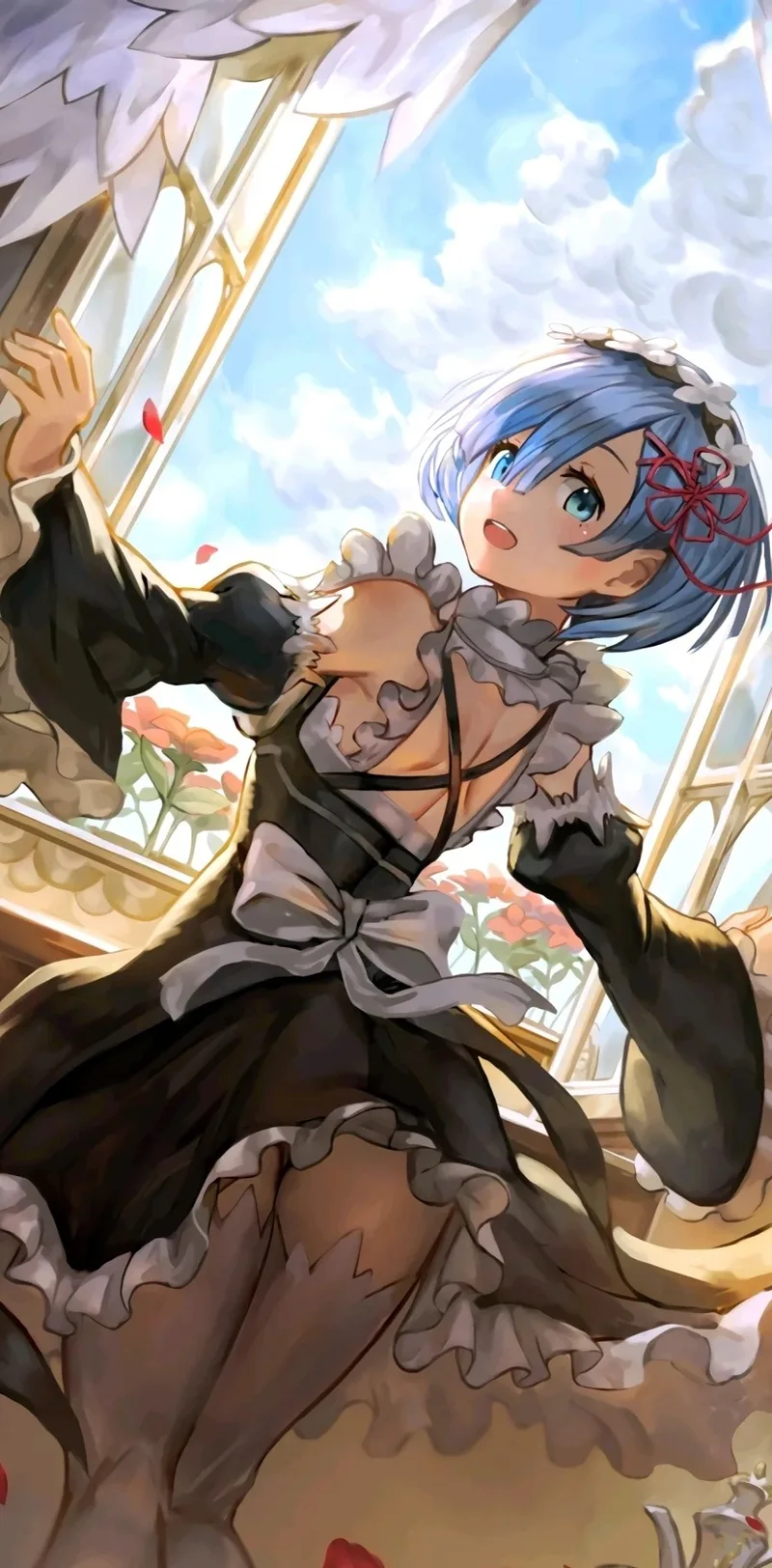 Cài đặt hình nền rem với phong cách anime nhẹ nhàng