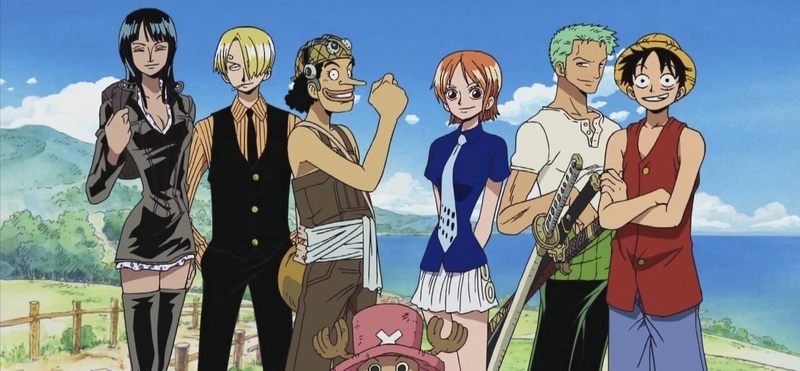 Cảnh nhân vật thể hiện tinh thần đồng đội One Piece