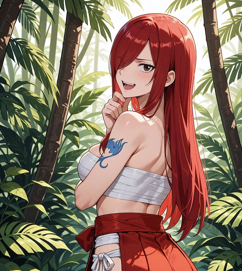Fairy tail erza với biểu cảm tự tin đầy cuốn hút