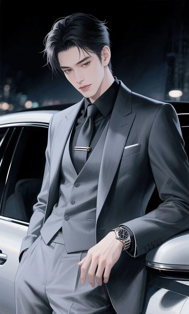 Góc nhìn tổng tài anime với biểu cảm nghiêm túc