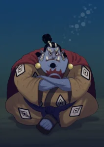 Hình Jinbe anime đứng nghiêng với ánh nhìn sâu
