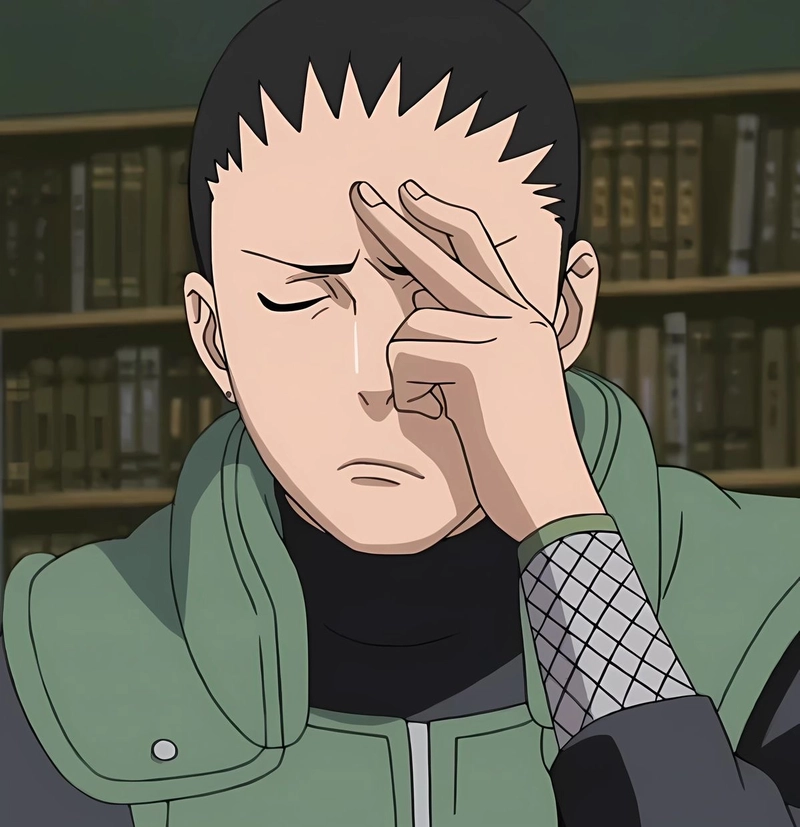 Hình Shikamaru đứng yên với ánh nhìn bình thản