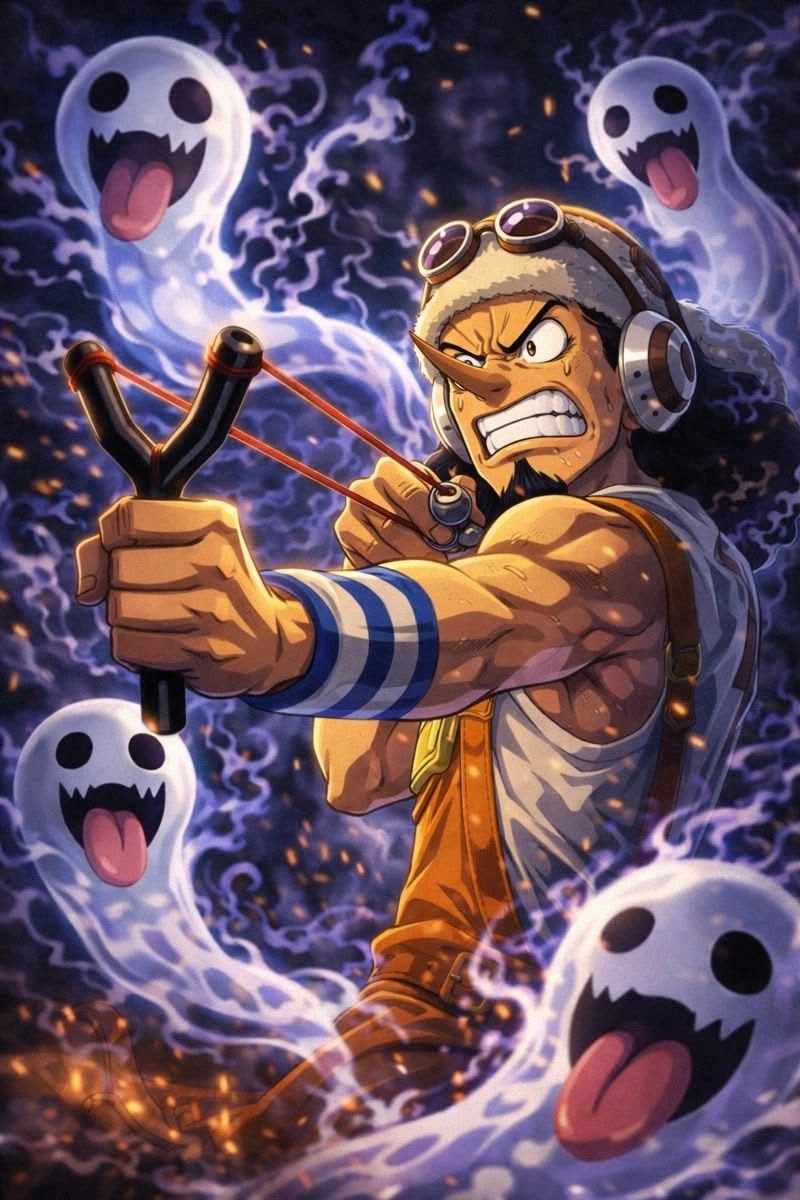 Hình Usopp với trang phục đơn giản nhưng nổi bật