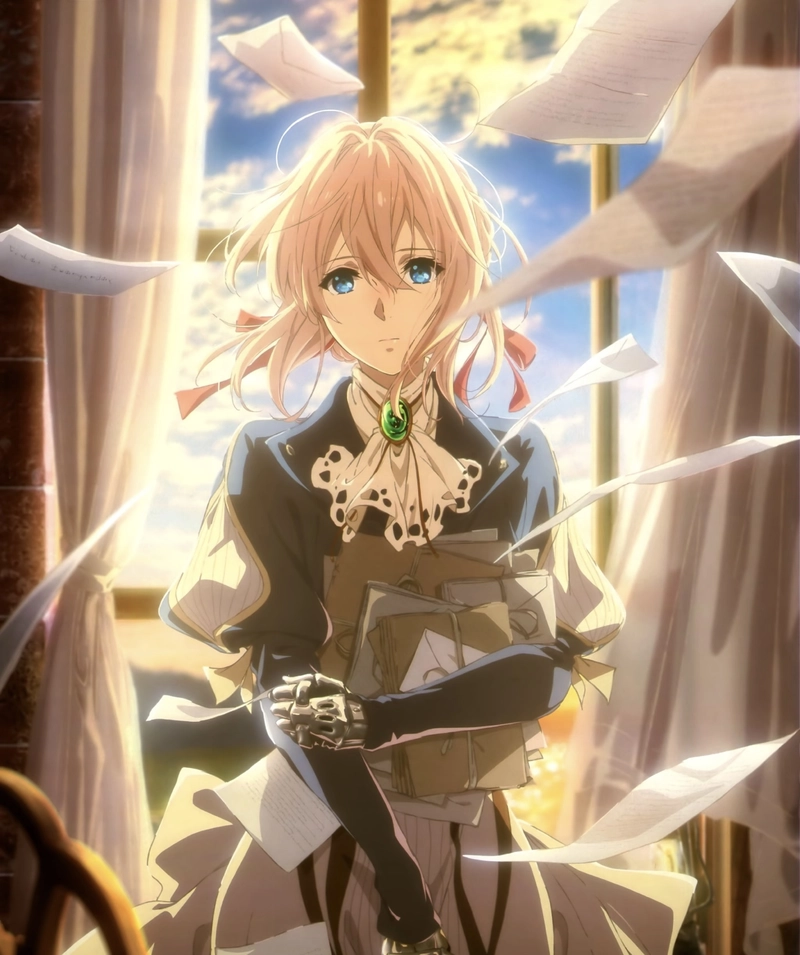 Hình ảnh Violet Evergarden và những lá thư đầy ý nghĩa cảm động