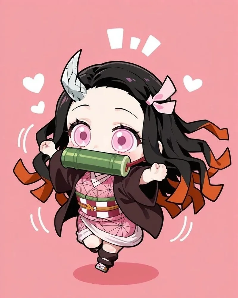 Hình ảnh anime nezuko trong trang phục kimono nổi bật