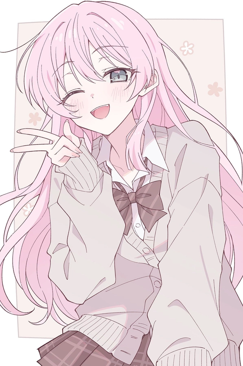 Hình ảnh anime nữ học sinh mơ màng lãng mạn