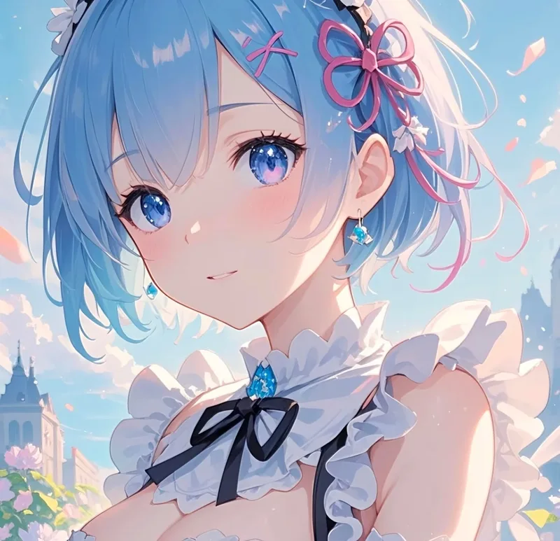 Hình ảnh anime rem với ánh nhìn tinh tế cuốn hút