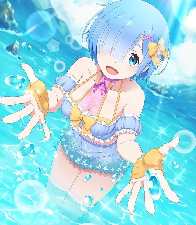 Hình ảnh anime rem với phong cách chibi dễ thương