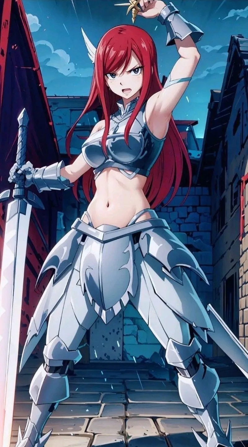Hình ảnh erza với phong cách anime cá tính mạnh