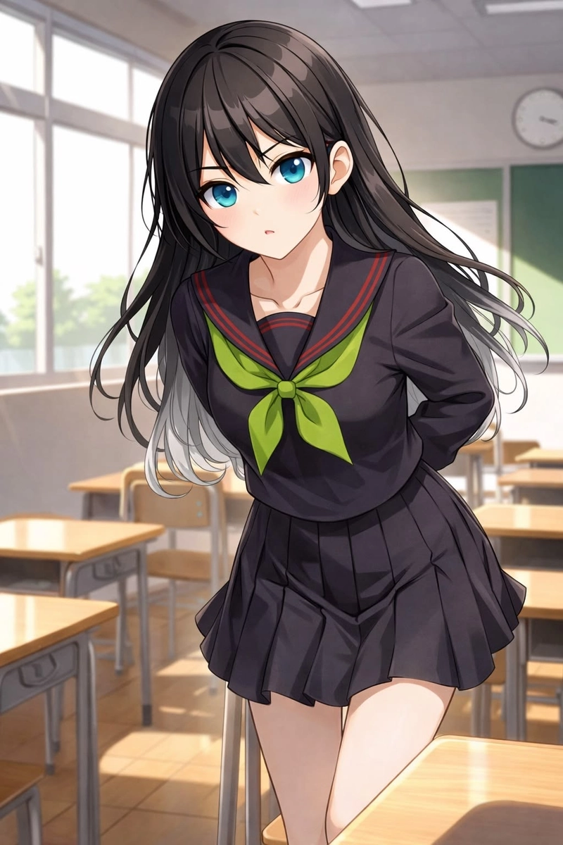 Hình ảnh nữ học sinh anime ngây thơ đáng yêu