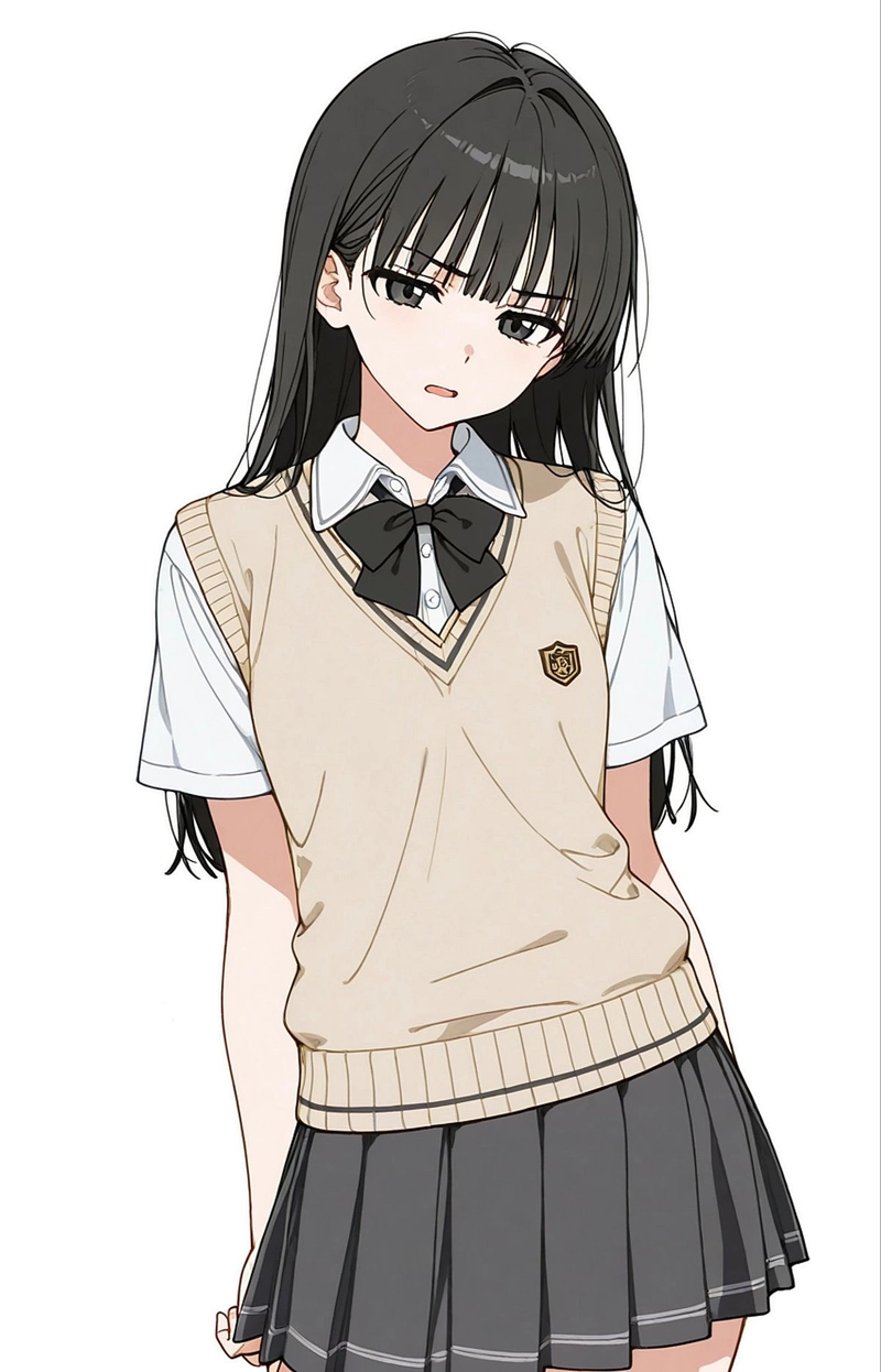 Hình anime nữ học sinh đáng yêu kiêu kỳ