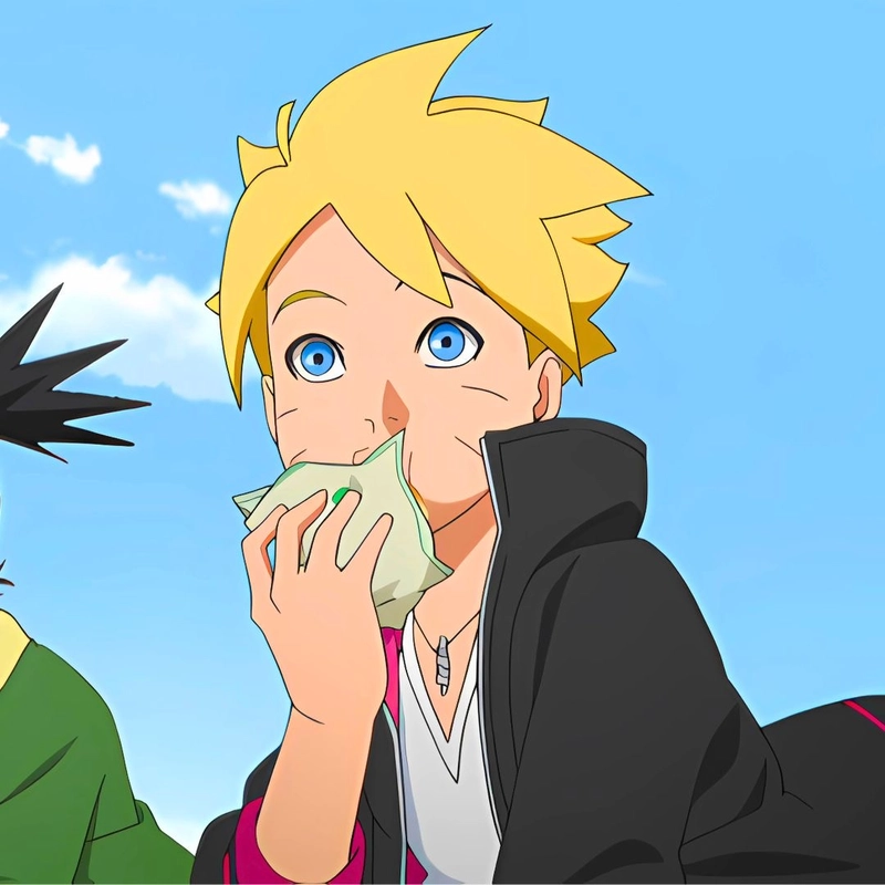 Hình boruto với nét mặt lạnh lùng đầy áp lực