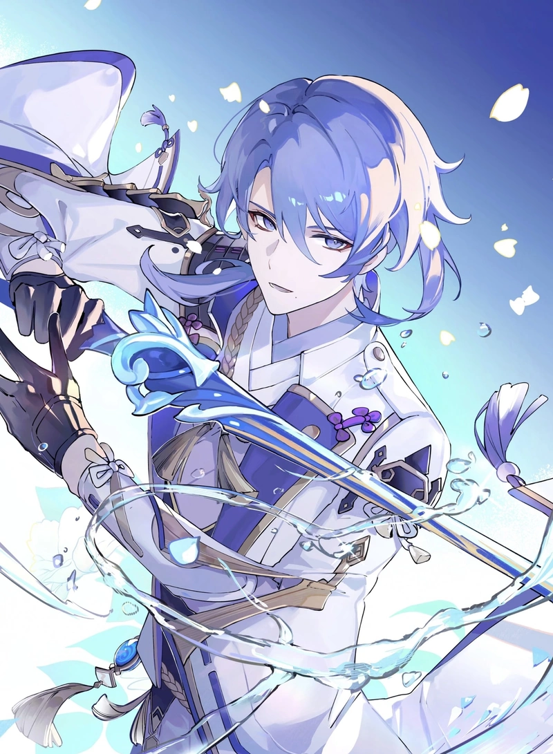 Hình kiếm nước nổi bật Kamisato Ayato