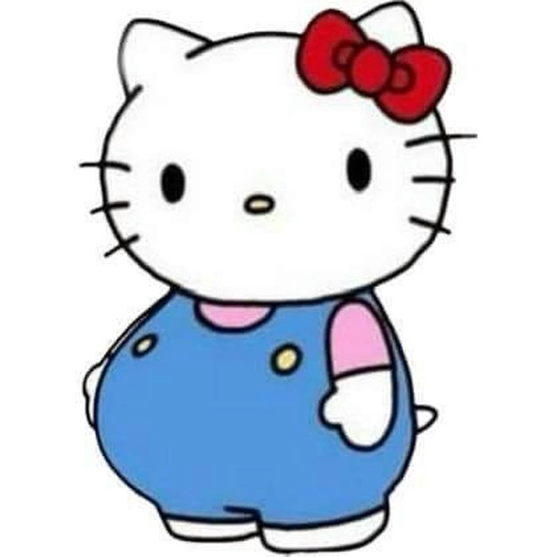 Hình meme hello kitty bụng bự bựa hài
