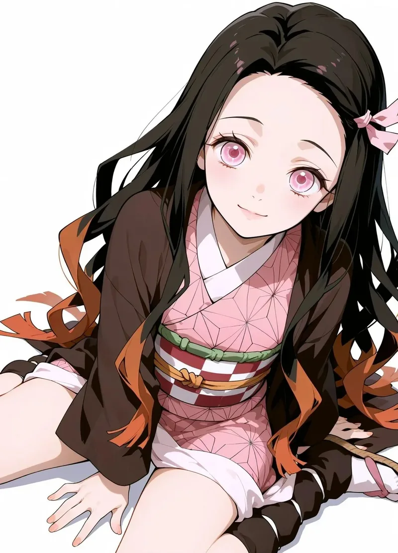 Hình nền nezuko cute với màu sắc tươi sáng nổi bật