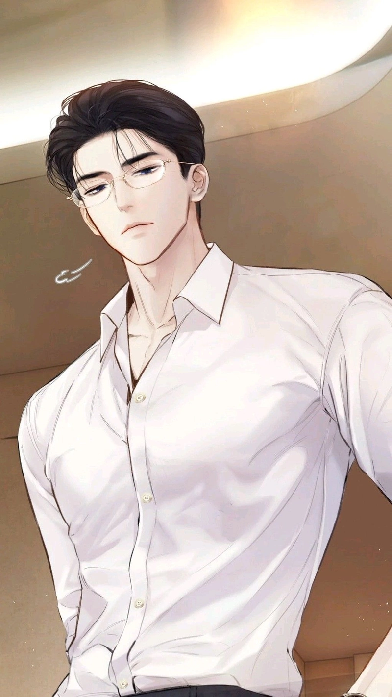 Hình tổng tài anime với ánh mắt sắc đầy uy lực