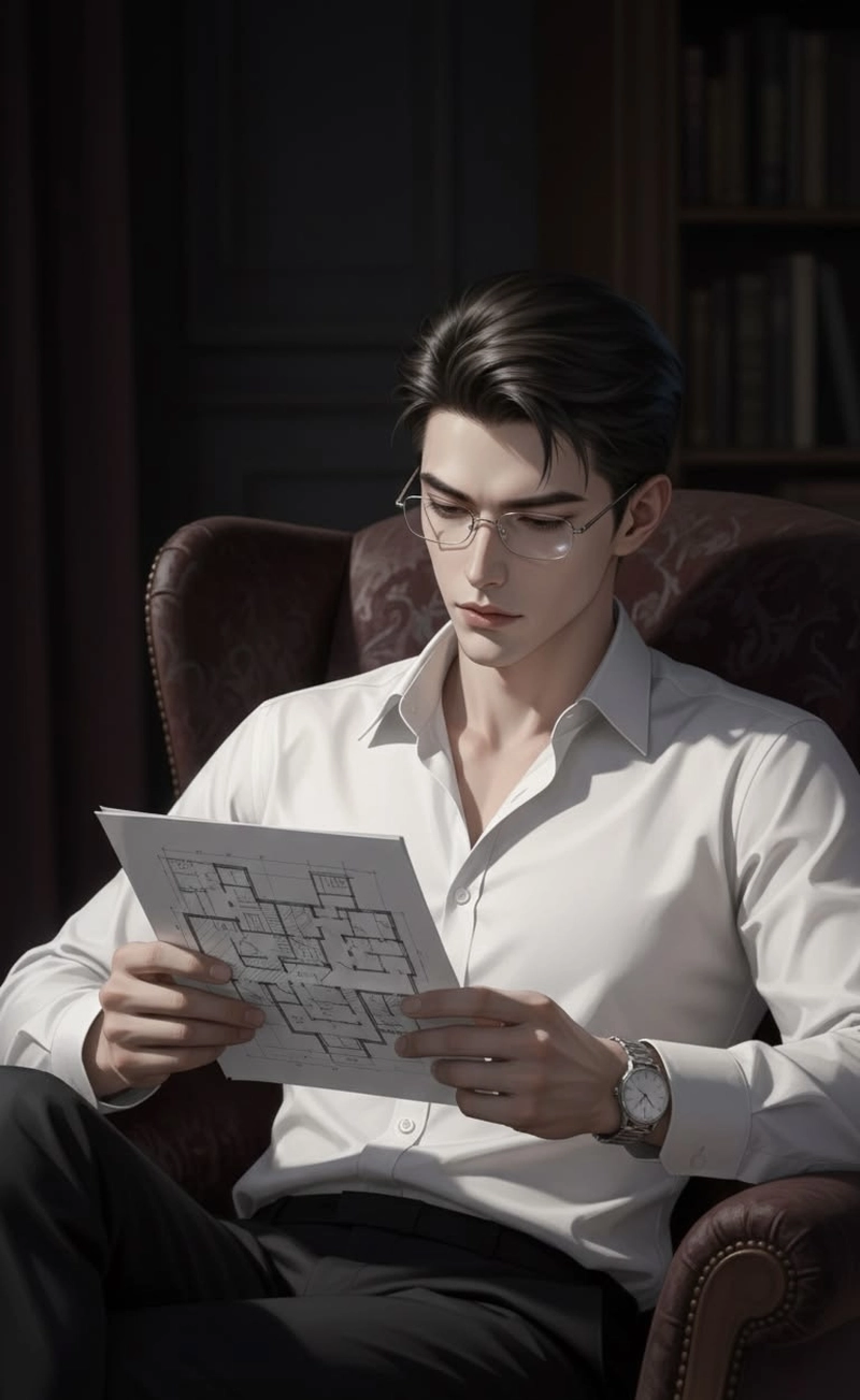 Hình tổng tài anime với dáng đứng tự nhiên vững vàng