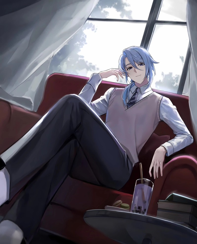 Kamisato Ayato cùng đường nét sắc sảo đẹp