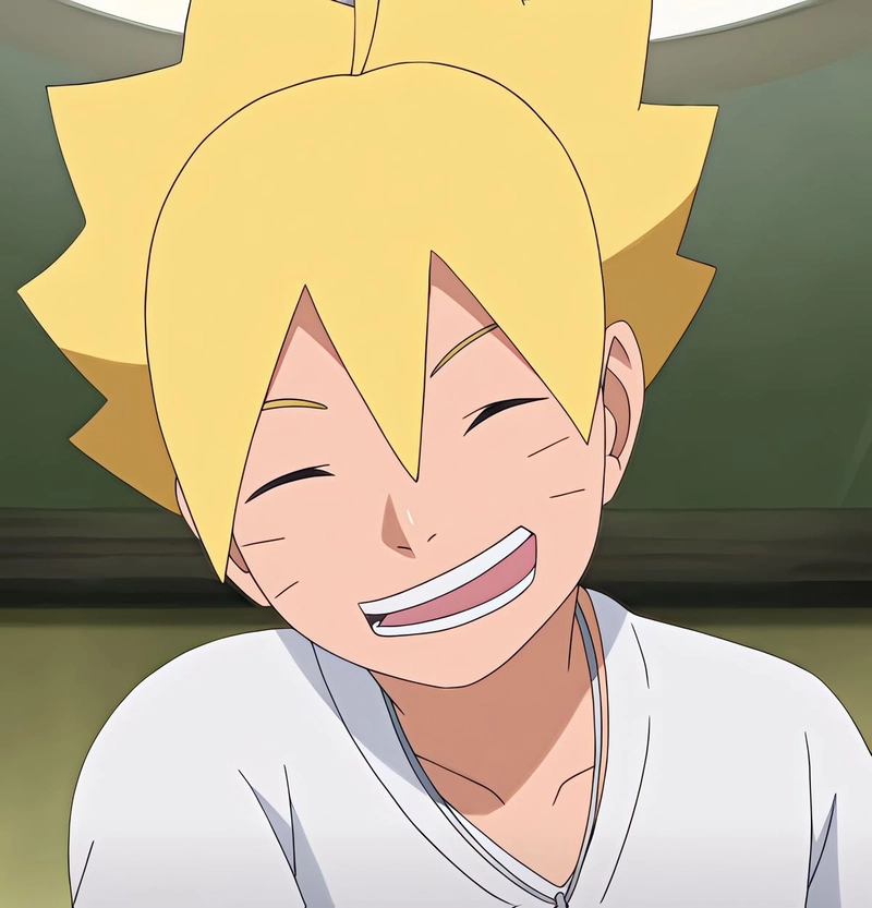 Khoảnh khắc boruto cười nhẹ trong ảnh anime boruto