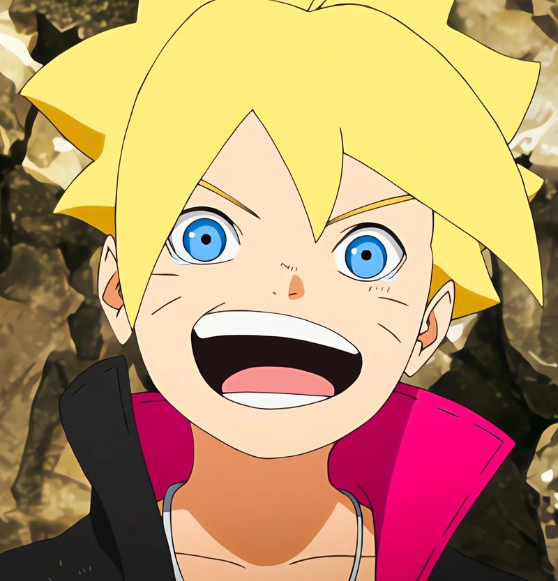 Khoảnh khắc boruto cười tươi trong ánh sáng đẹp